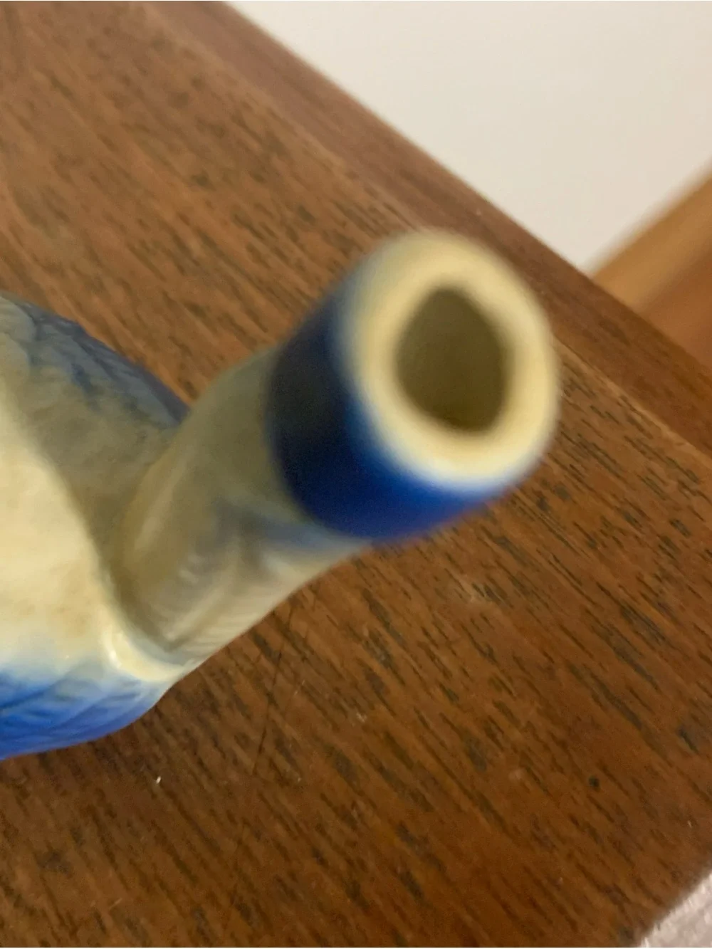Ceramic Bird Whistle in Blue and Brown